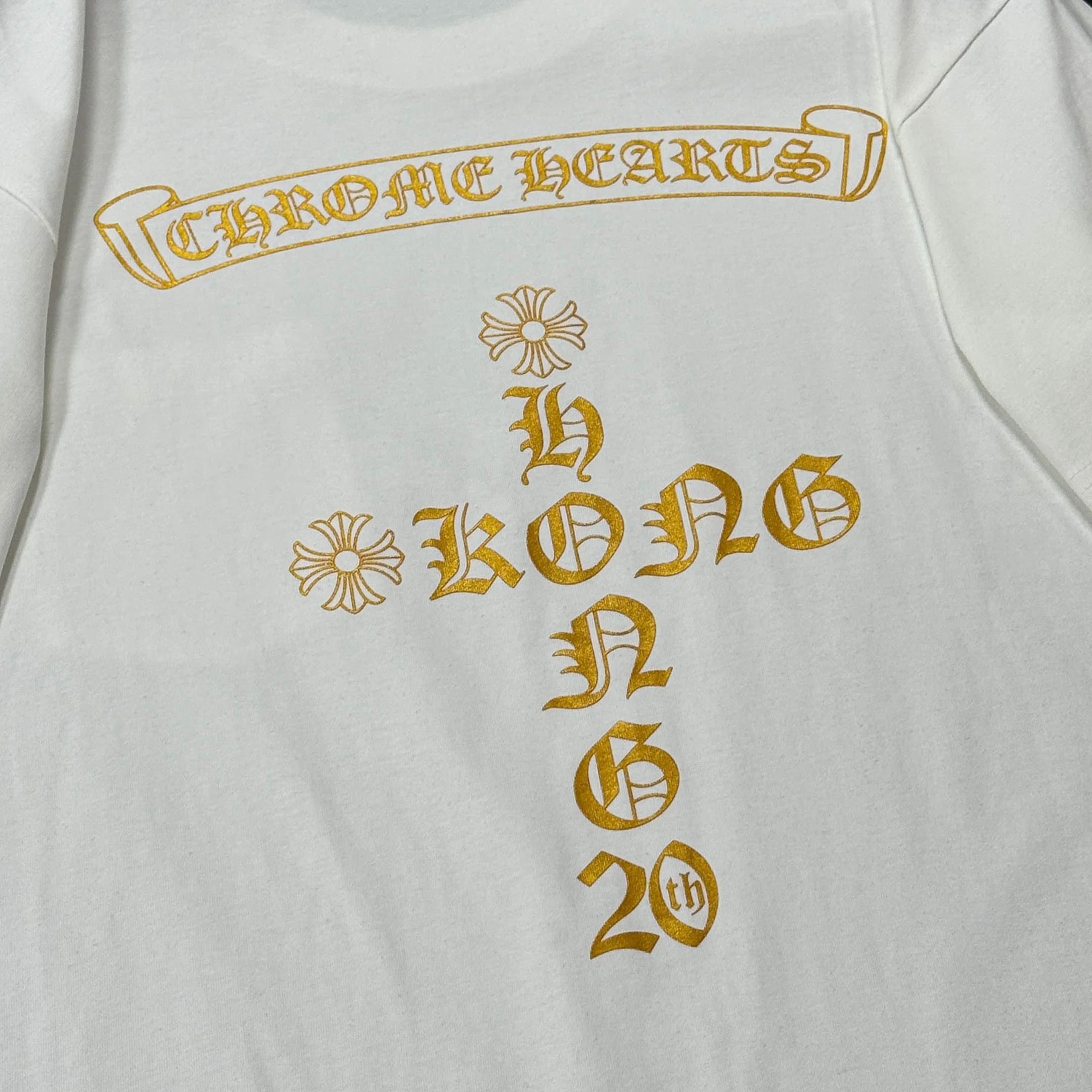 P170 Chrome Hearts 25 high version fabrics made of 300 grams of high-density cotton, no deformation, no shrinkage, complete with three labels, same style for men and women Process: imported hot stamping Color: white black SIZE: S-XL